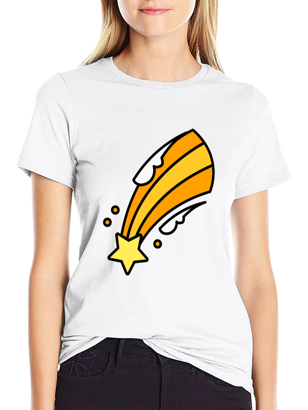 Shooting Star Graphic Tee - Black