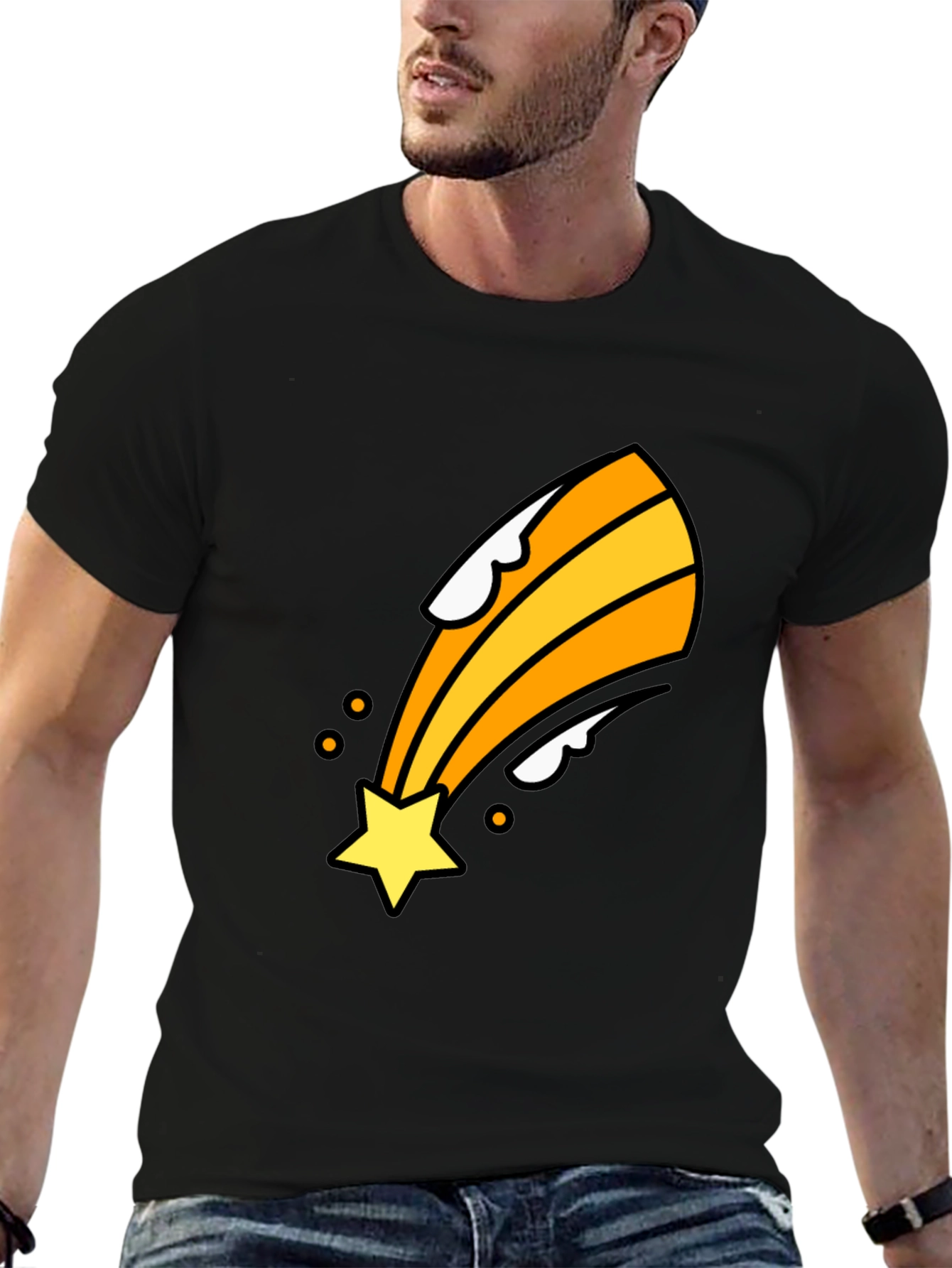 Shooting Star Graphic Tee - Black