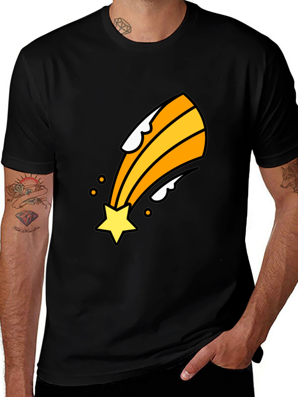 Shooting Star Graphic Tee - Black