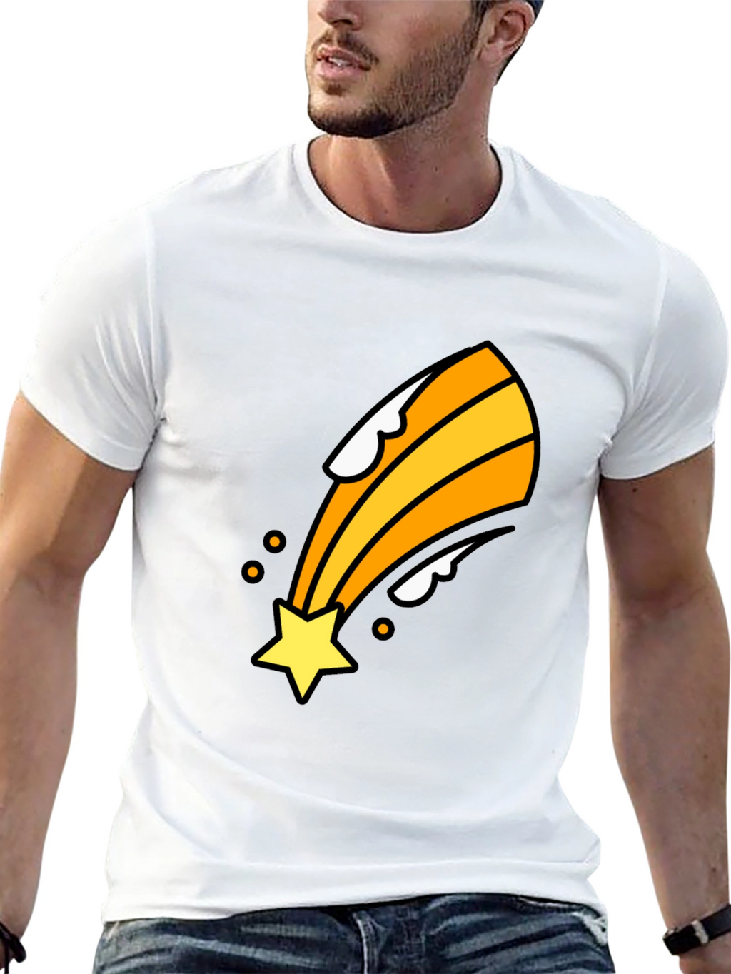 Shooting Star Graphic Tee - Black