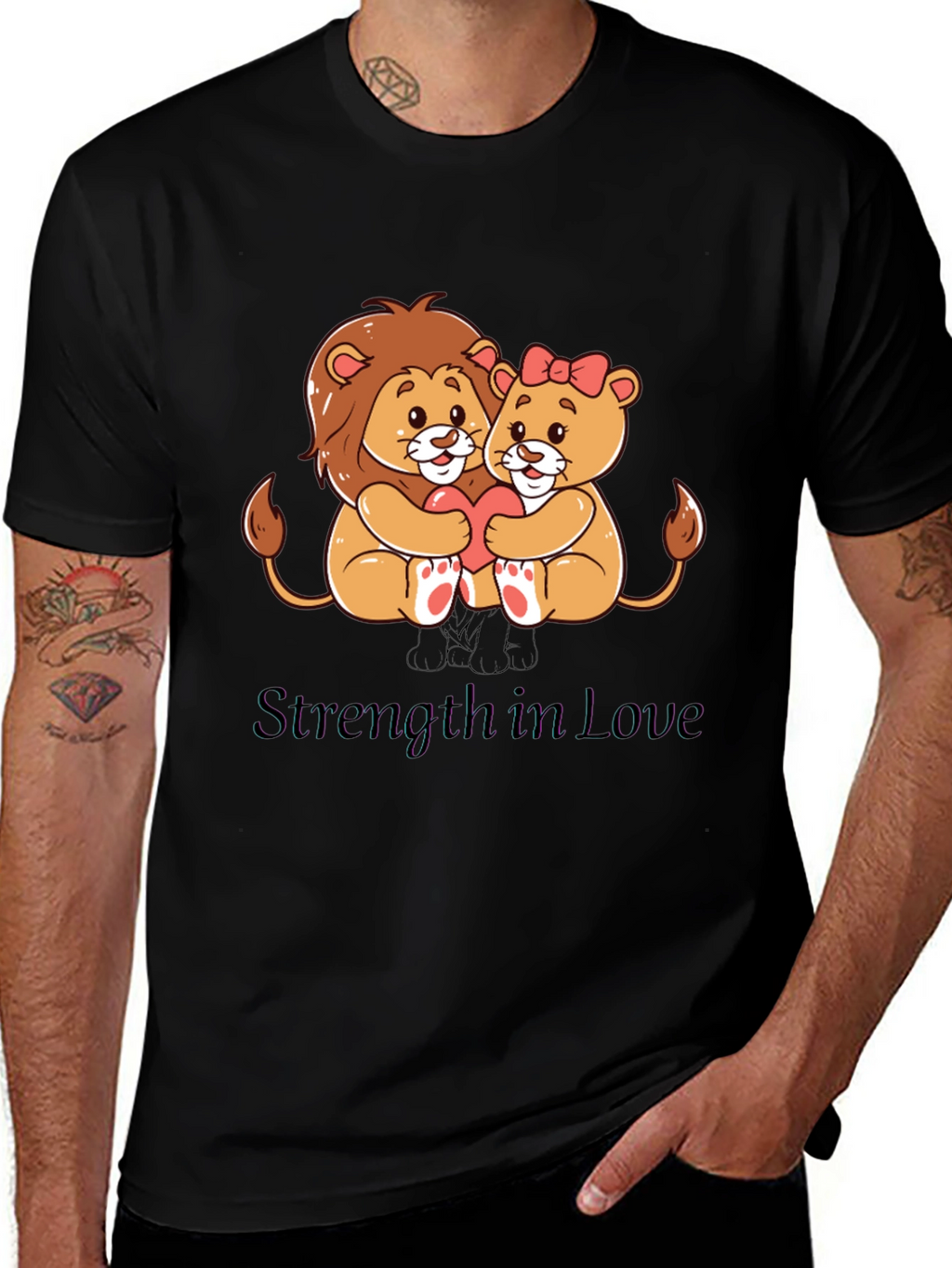 Lion Love T-Shirt - Strength in Love Design