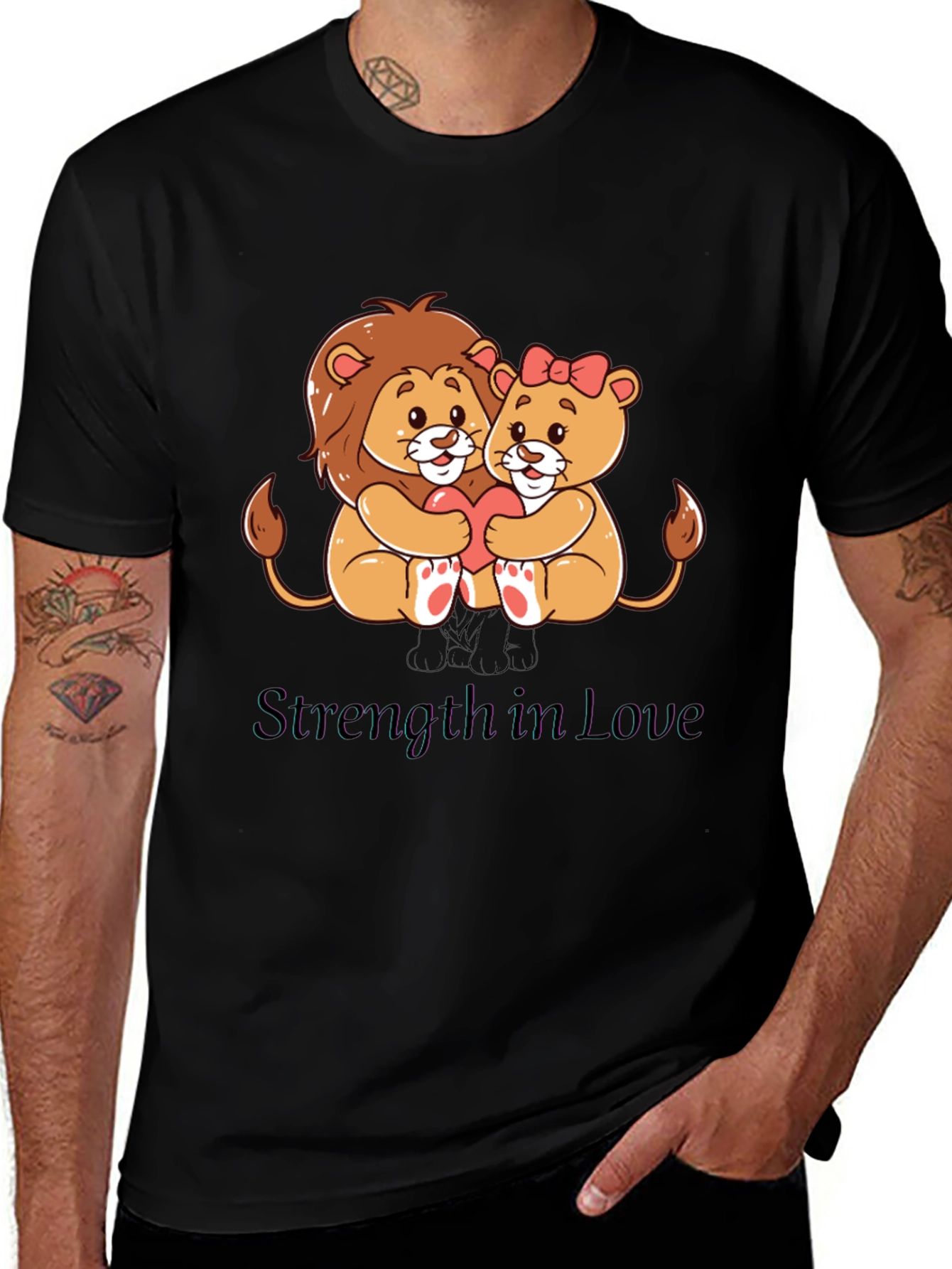 Lion Love T-Shirt - Strength in Love Design