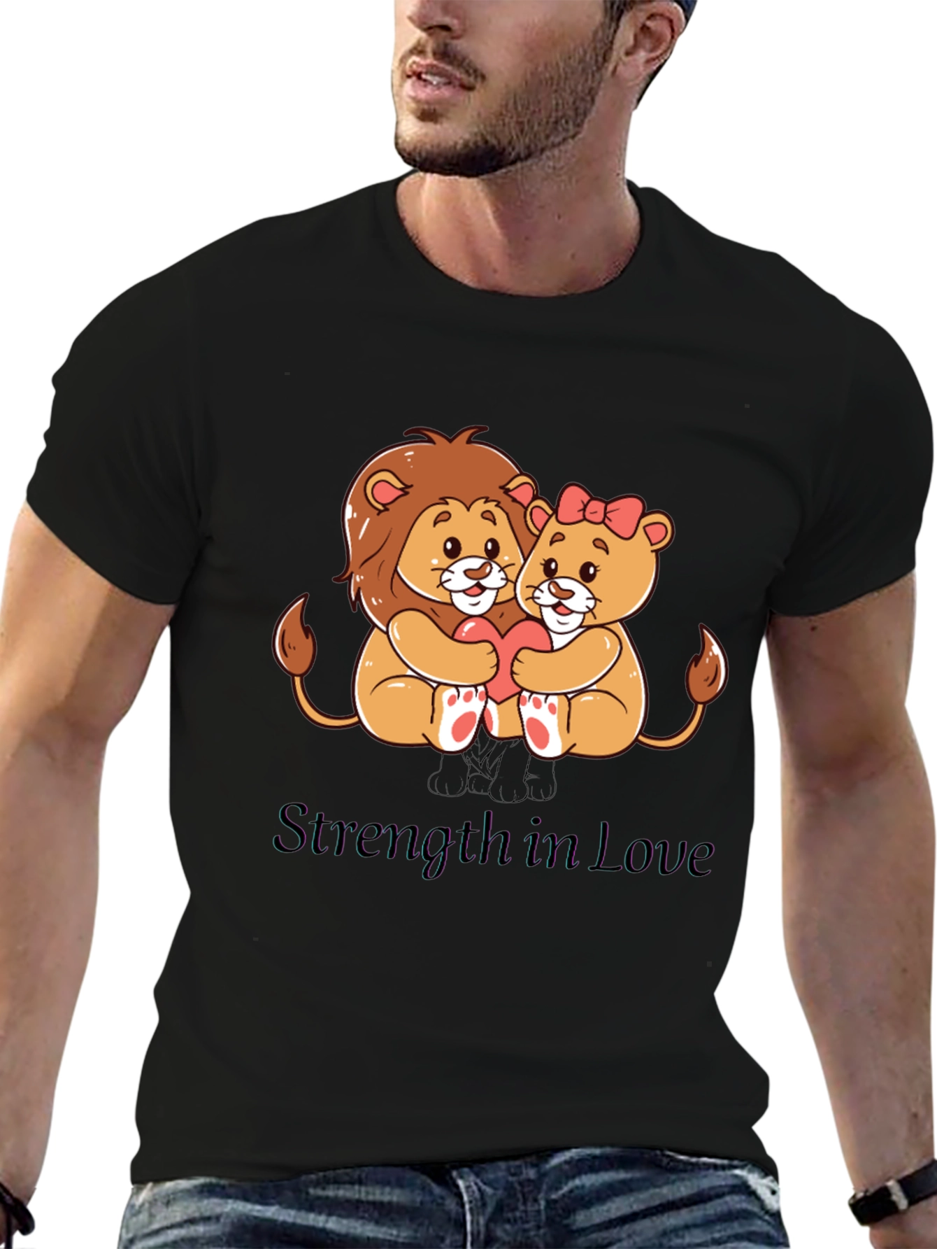 Lion Love T-Shirt - Strength in Love Design