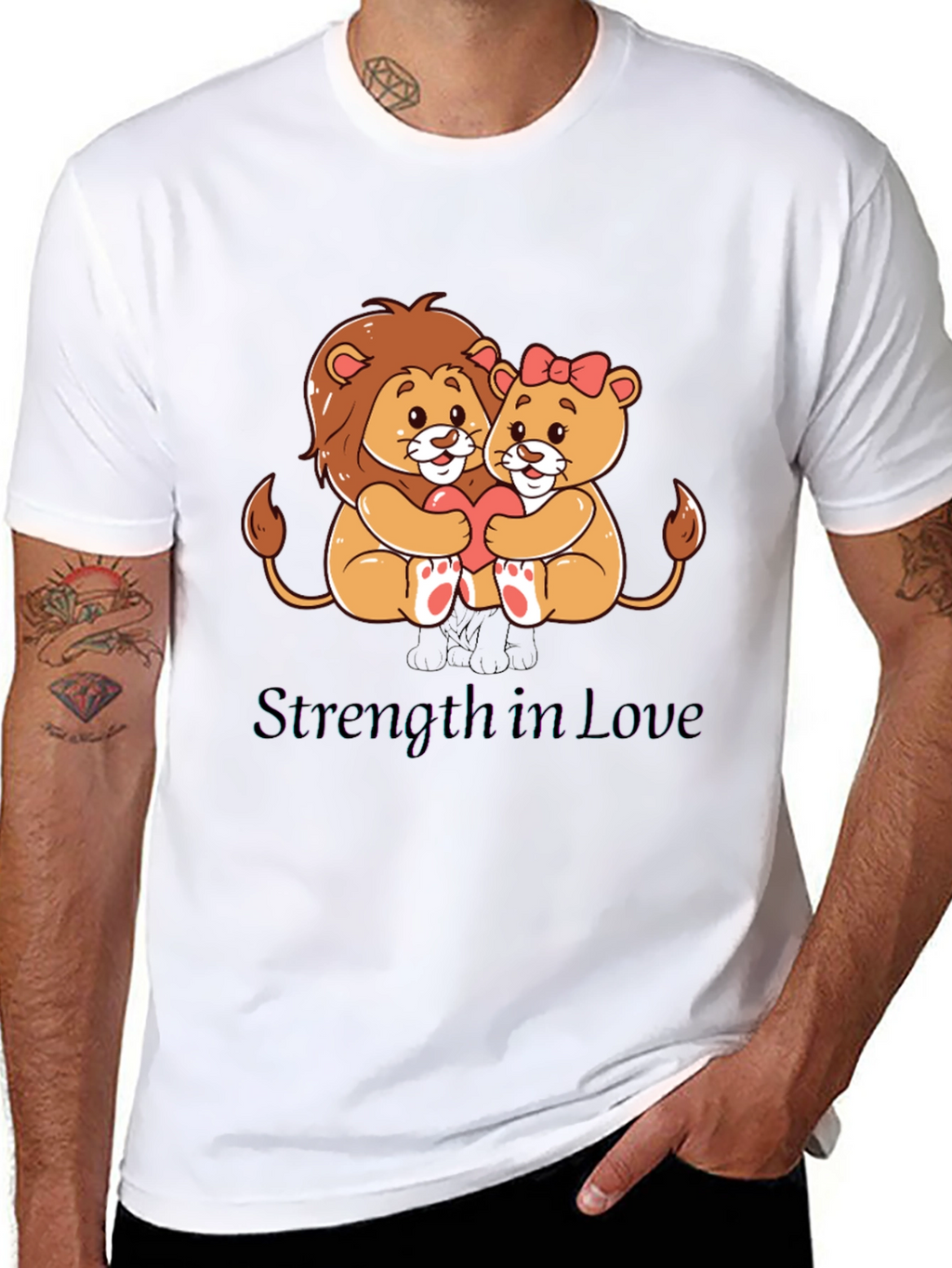 Lion Love T-Shirt - Strength in Love Design