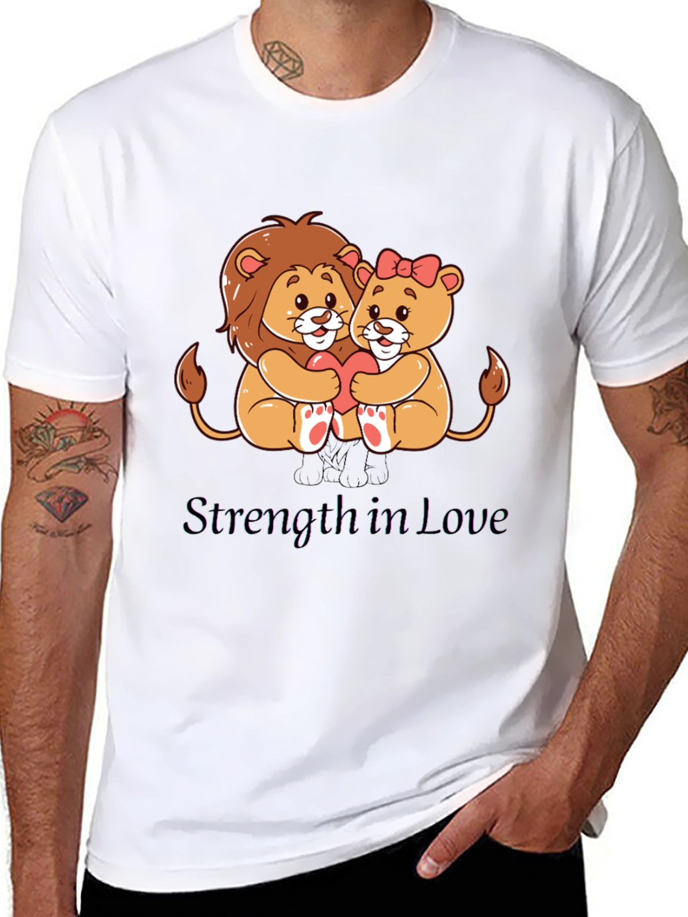 Lion Love T-Shirt - Strength in Love Design
