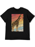 Retro Giraffe Graphic Tee - Cool Animal Print T-Shirt