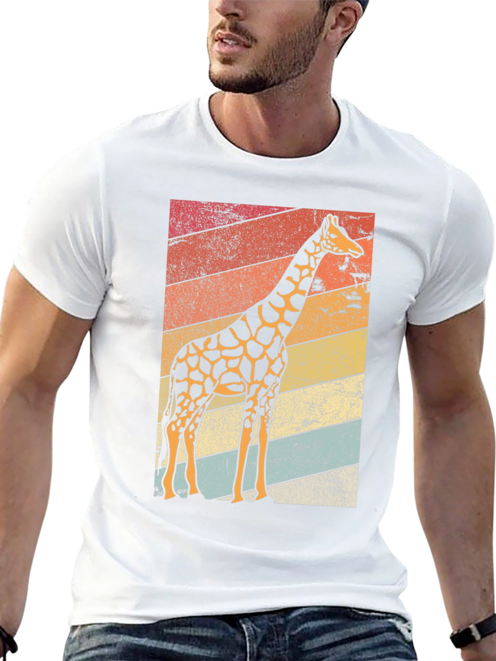 Retro Giraffe Graphic Tee - Cool Animal Print T-Shirt