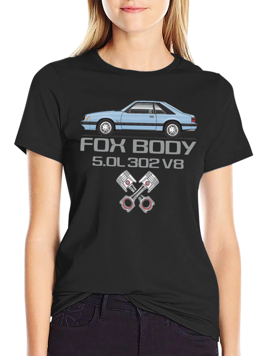 Fox Body 5.0L 302 V8 Car Enthusiast T-Shirt