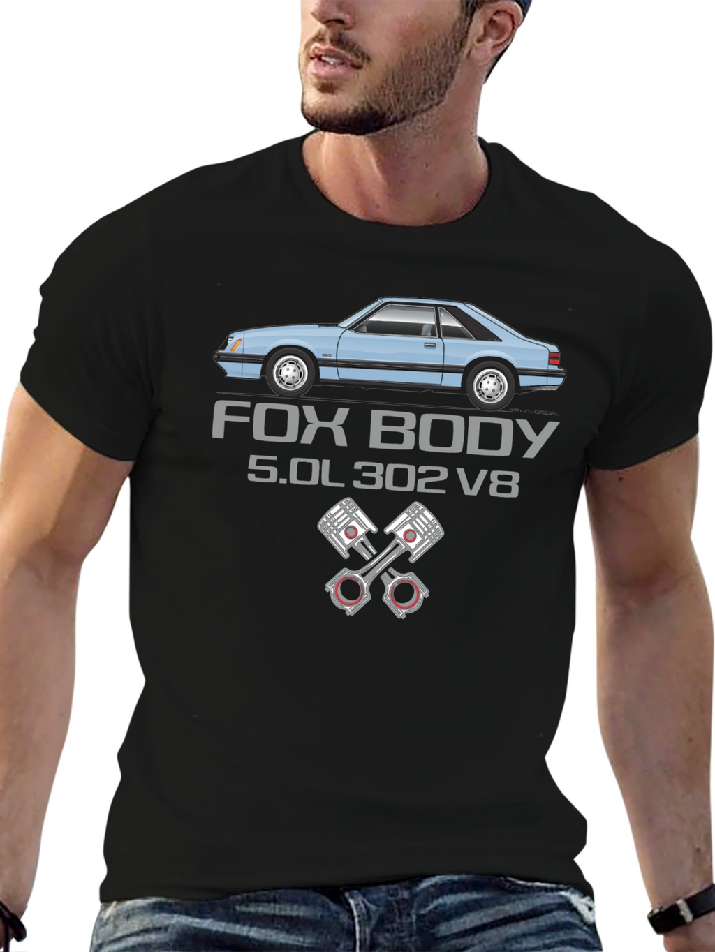 Fox Body 5.0L 302 V8 Car Enthusiast T-Shirt