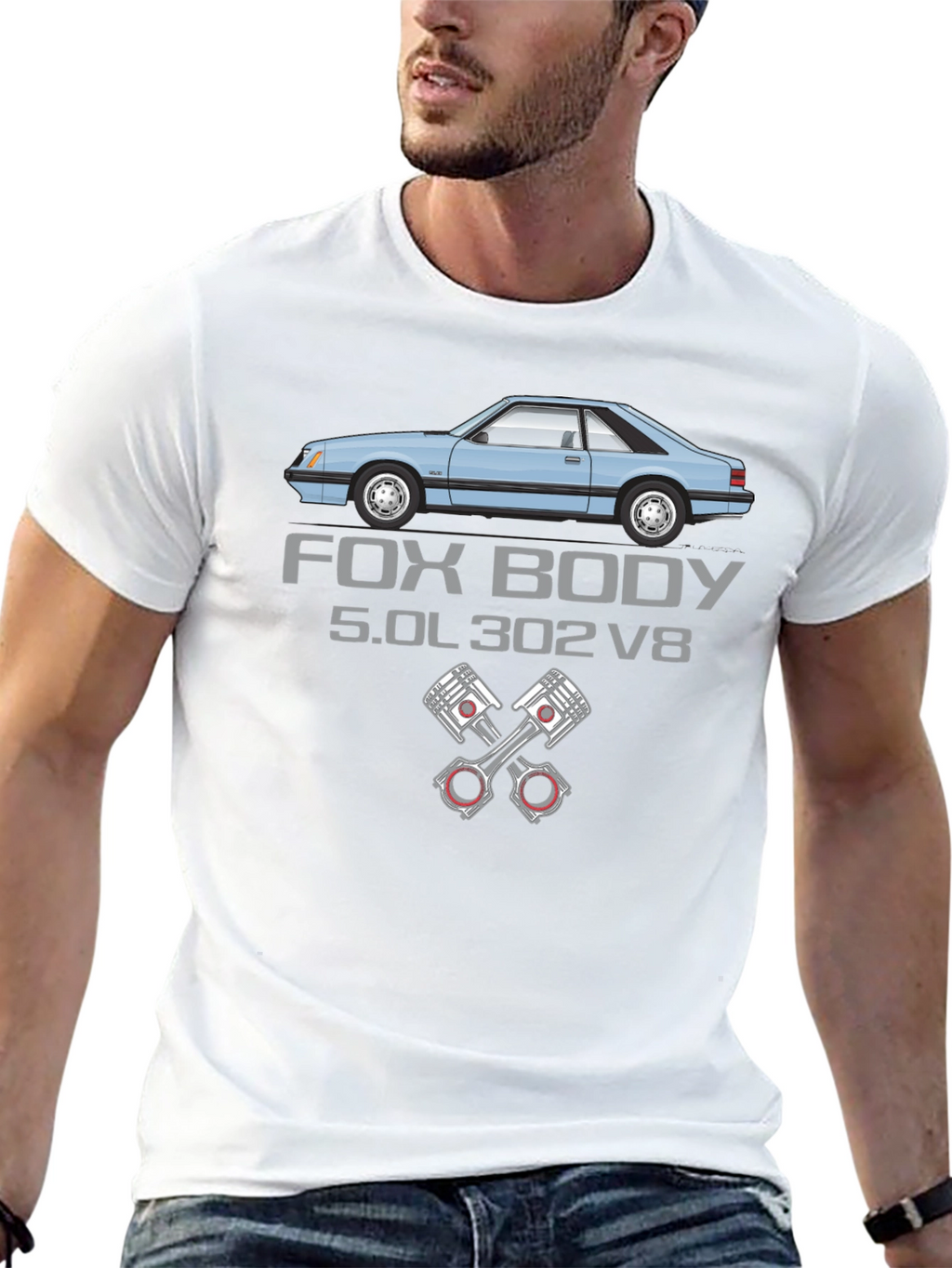 Fox Body 5.0L 302 V8 Car Enthusiast T-Shirt