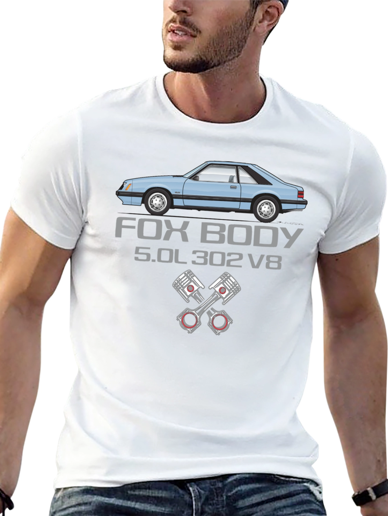 Fox Body 5.0L 302 V8 Car Enthusiast T-Shirt