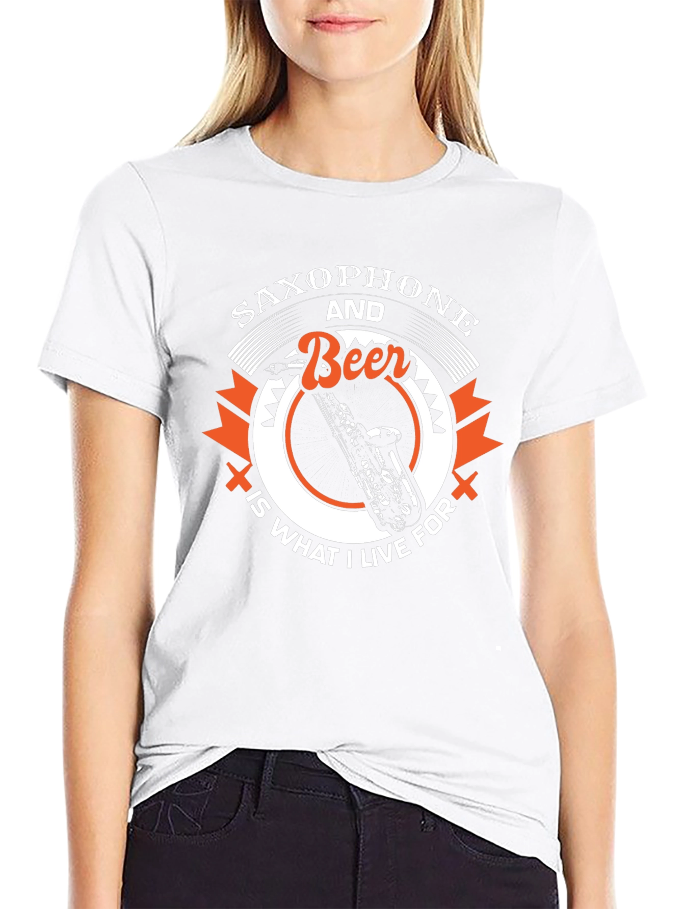 Saxophone and Beer T-Shirt - Music Lover Tee