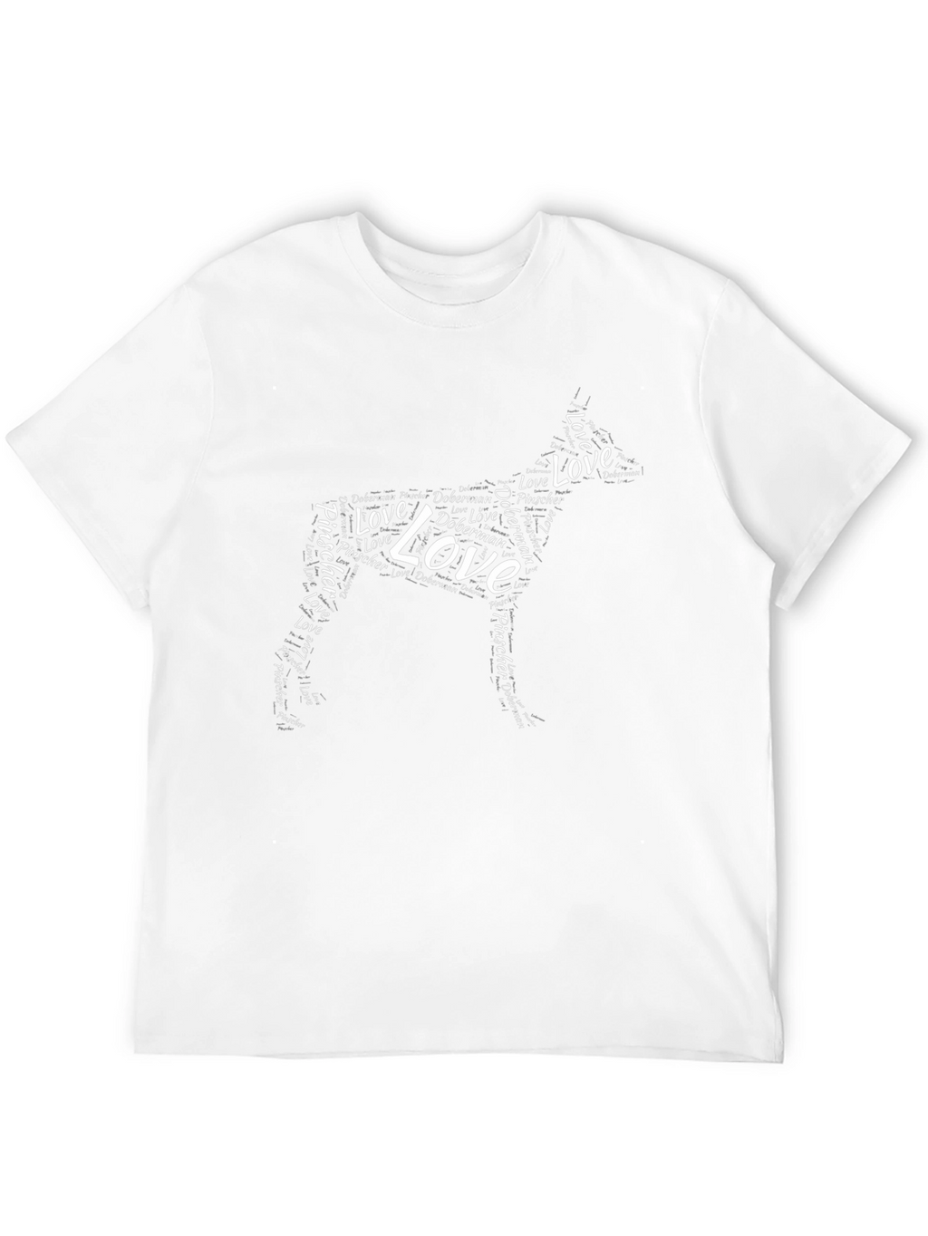 Doberman Love Word Art Black T-Shirt