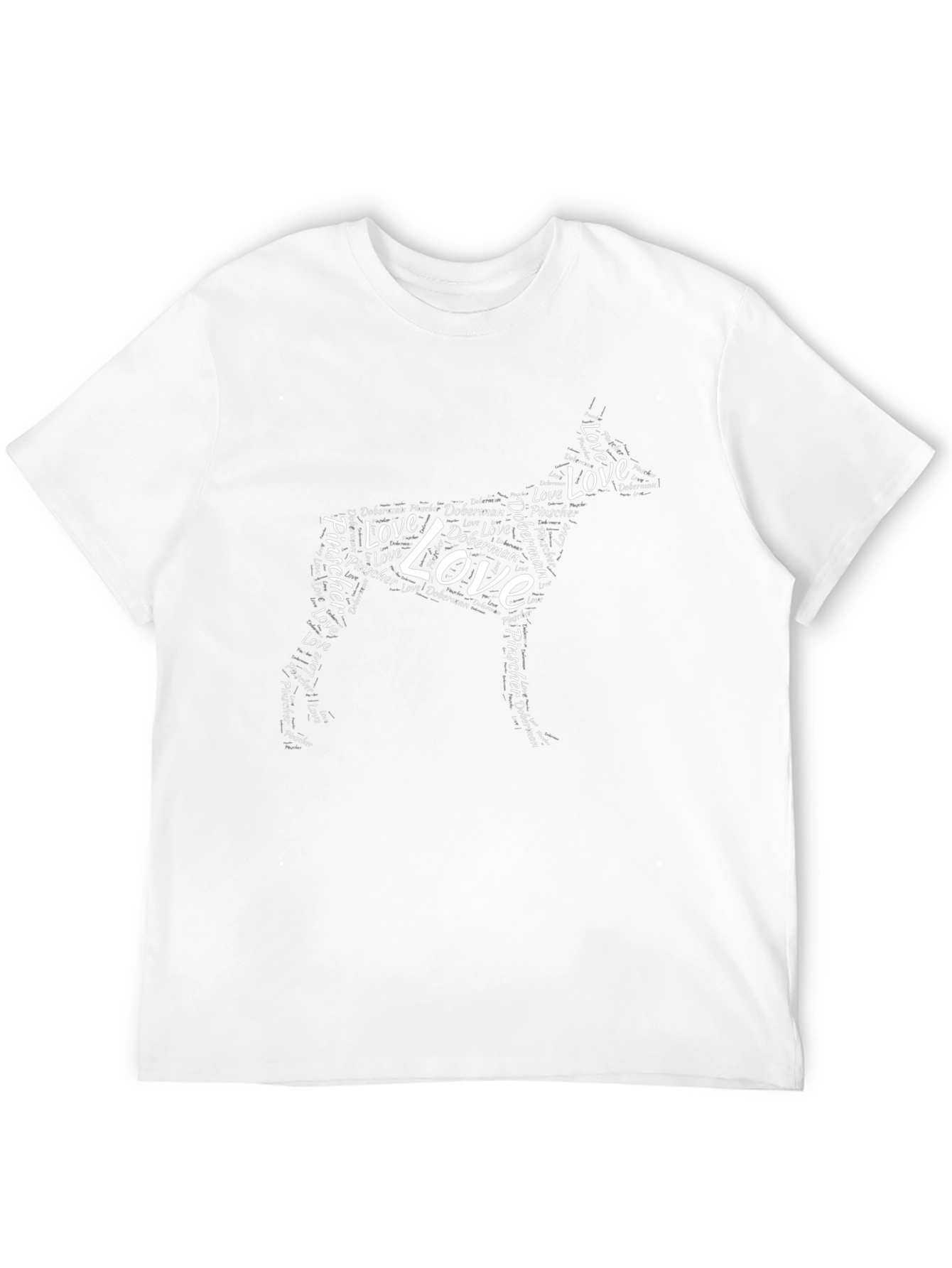 Doberman Love Word Art Black T-Shirt