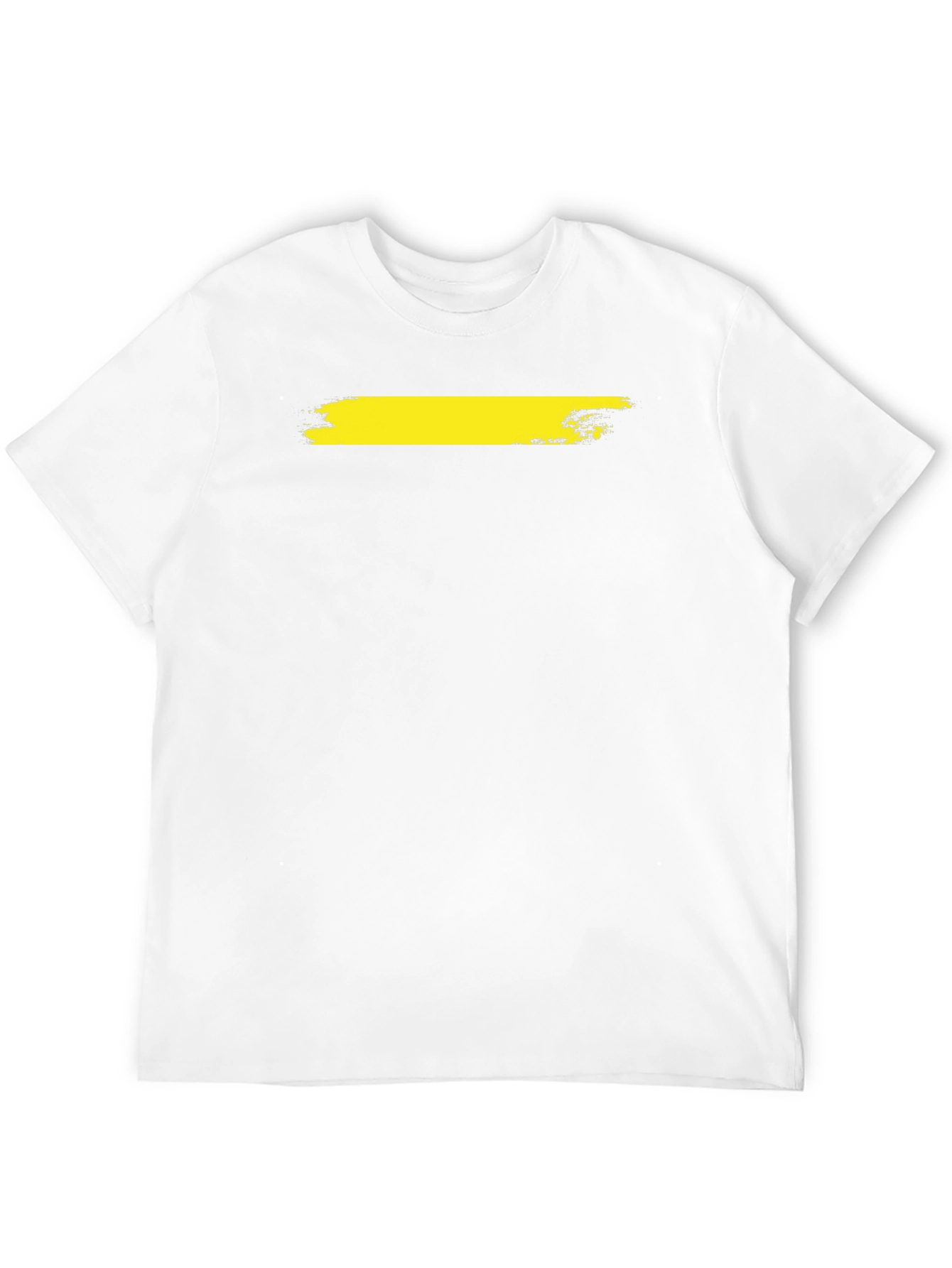 Mens Black T-Shirt with Yellow Brush Stroke Design