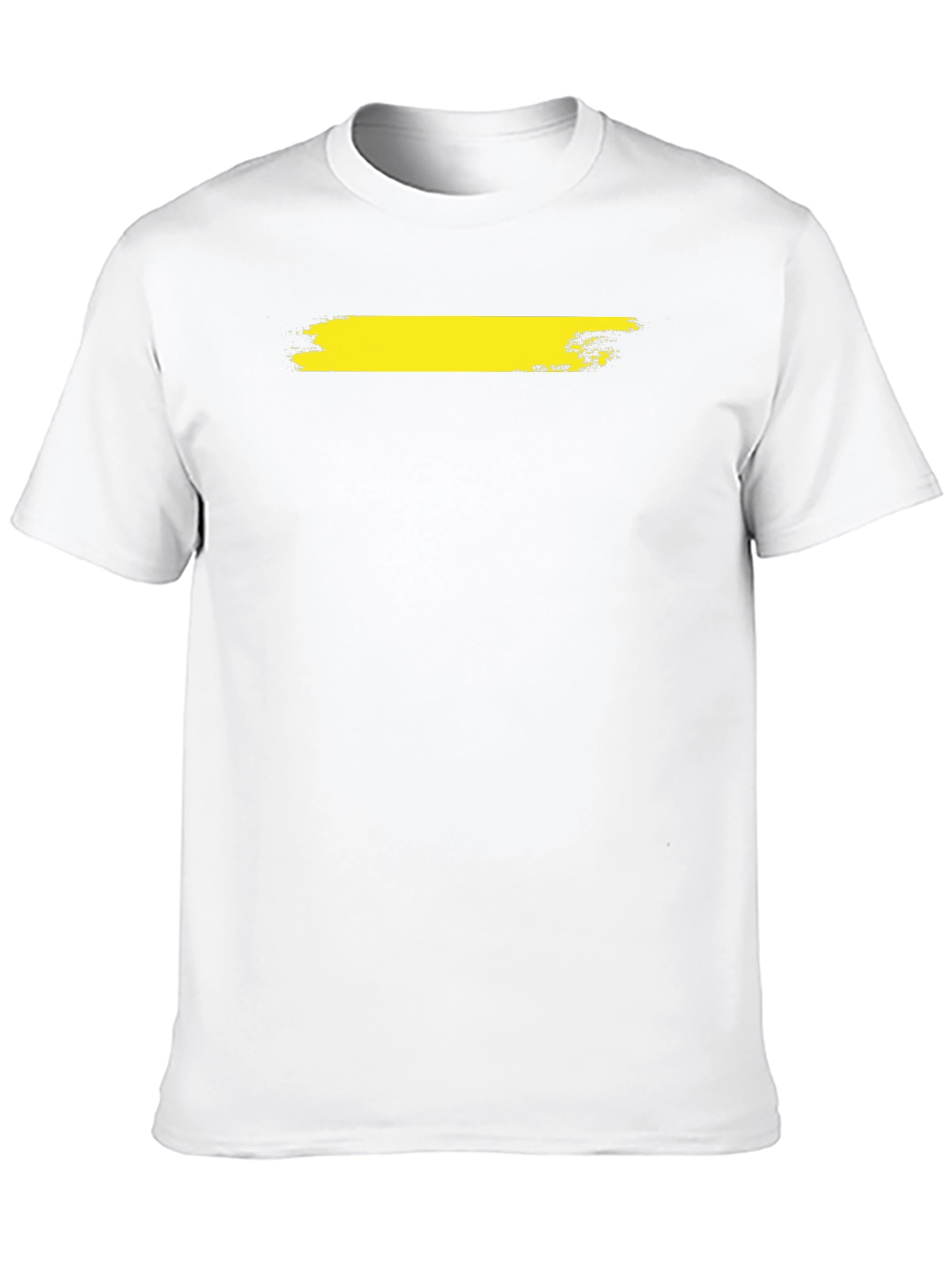 Mens Black T-Shirt with Yellow Brush Stroke Design