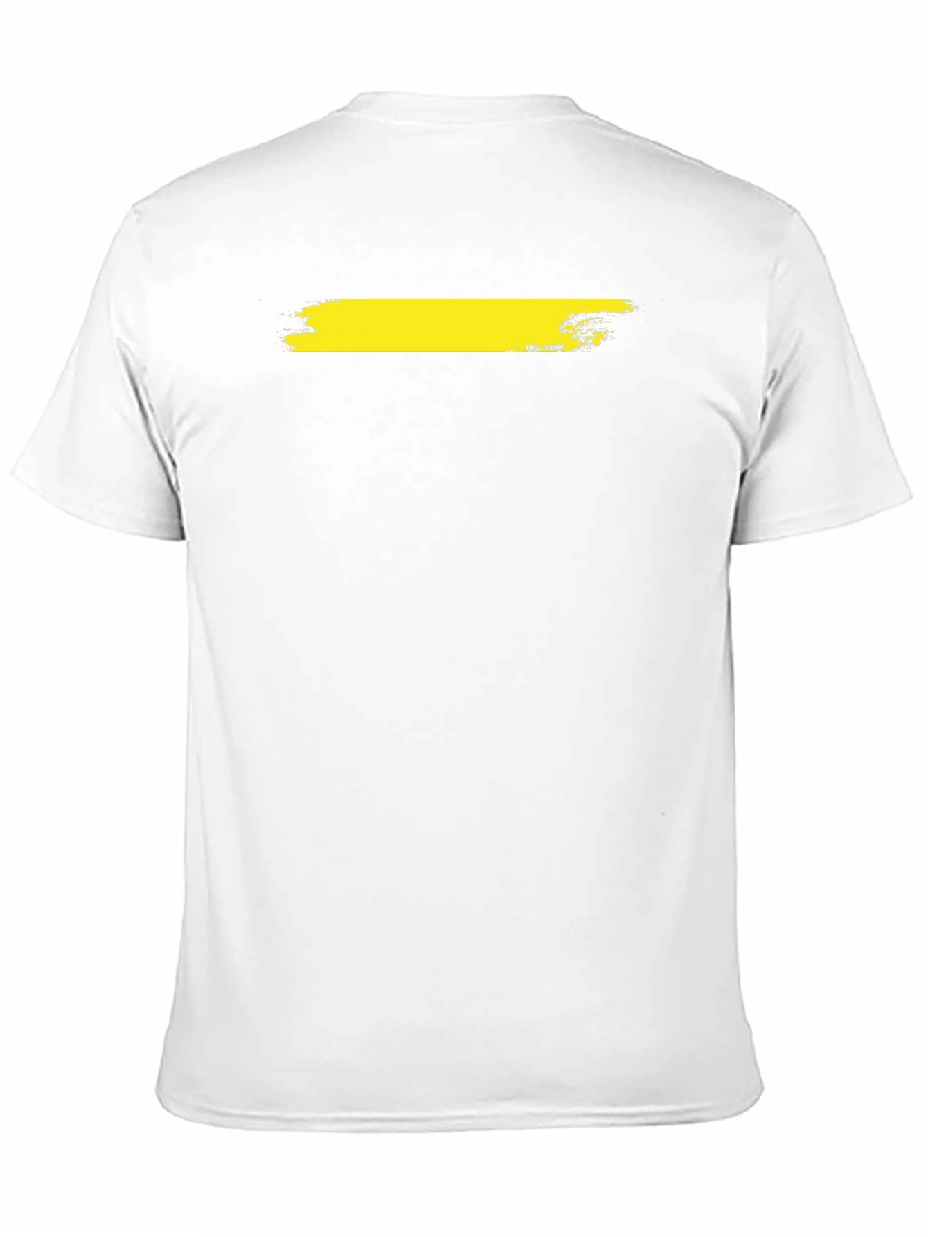Mens Black T-Shirt with Yellow Brush Stroke Design