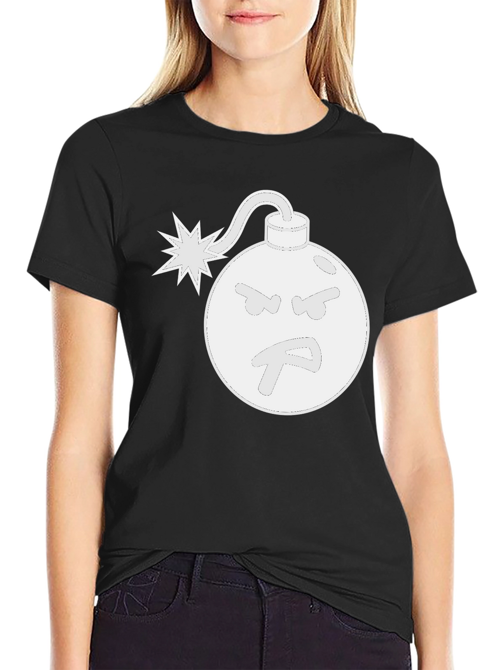 Angry Bomb Graphic Tee - Black Cotton T-Shirt