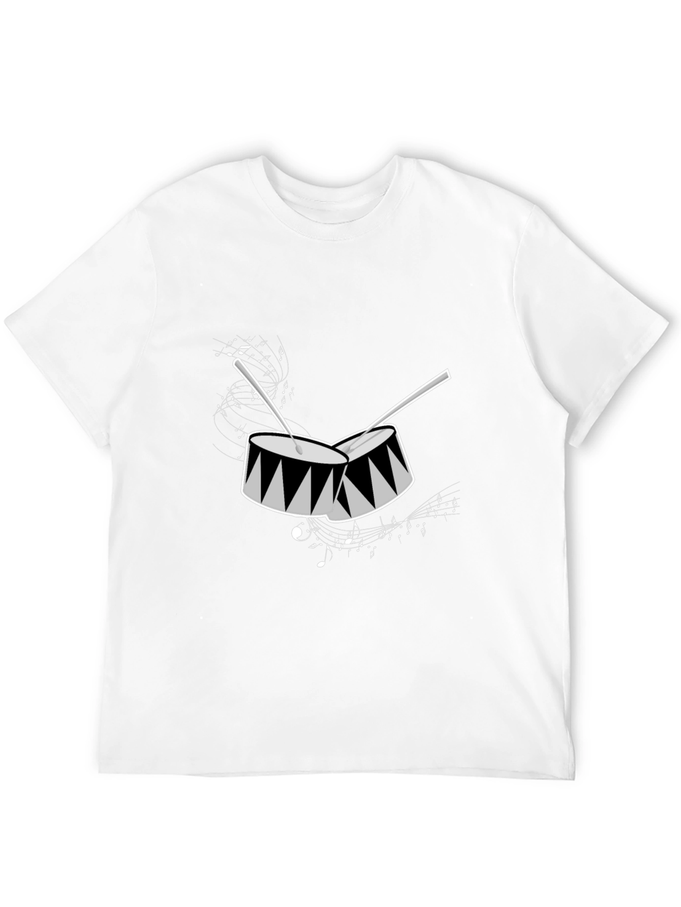 Drum Graphic Tee - Black Short Sleeve Shirt