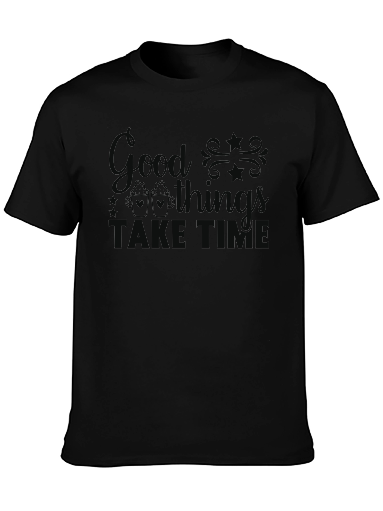 Good Things Take Time Graphic Tee - Black