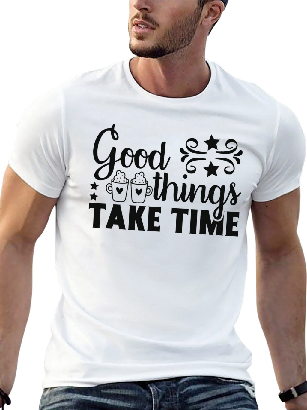 Good Things Take Time Graphic Tee - Black