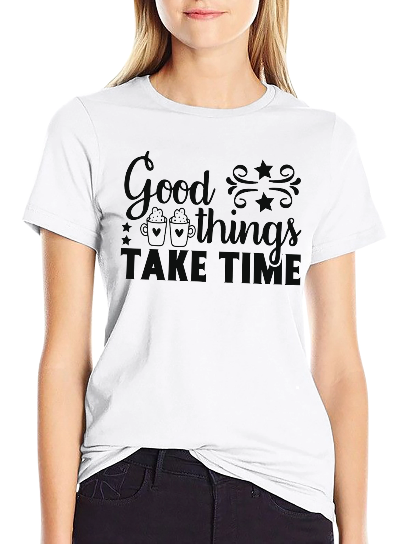 Good Things Take Time Graphic Tee - Black