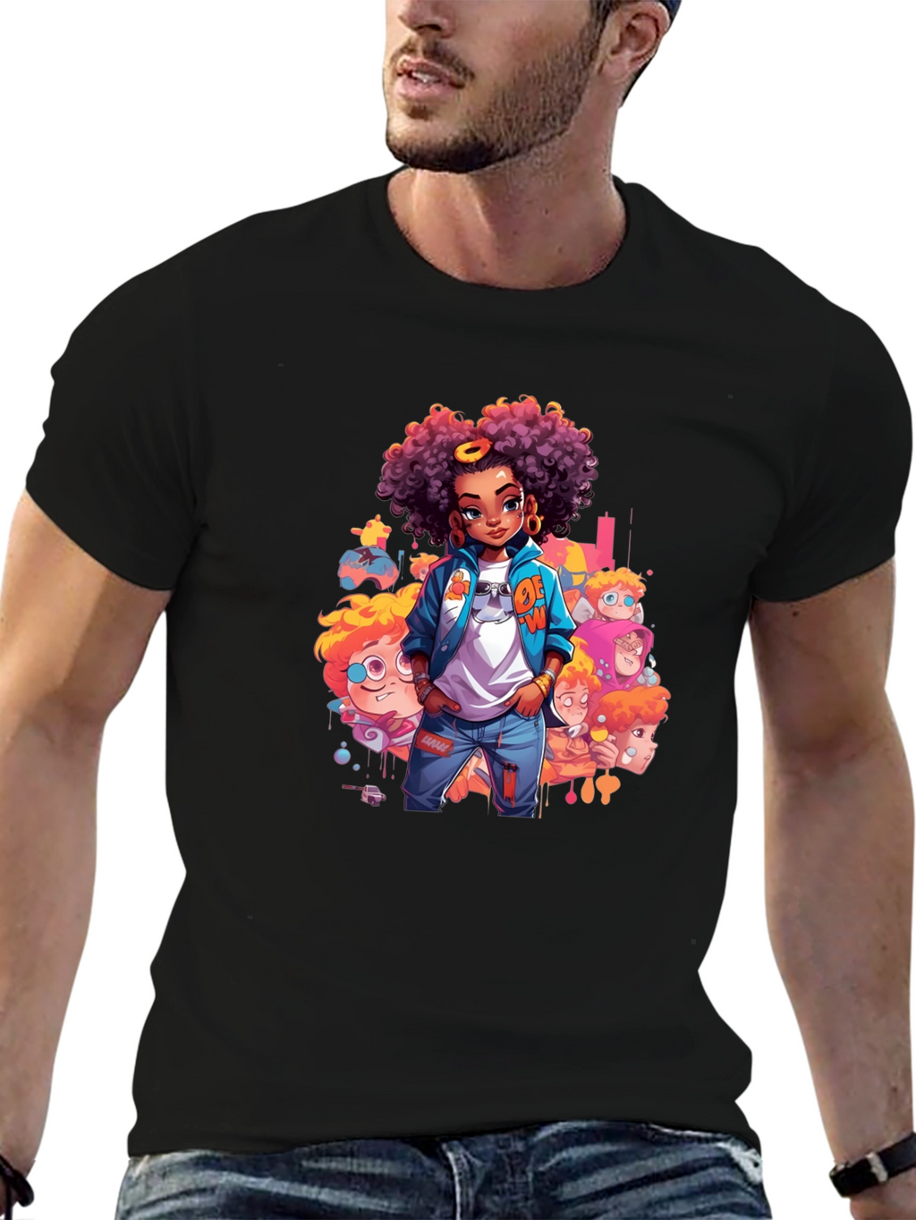 Cartoon Style Graphic Tee