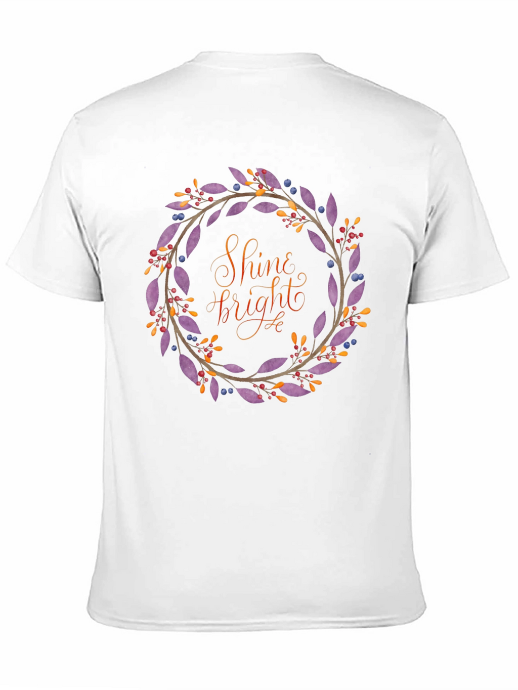 Shine Bright Floral Wreath Black T-Shirt