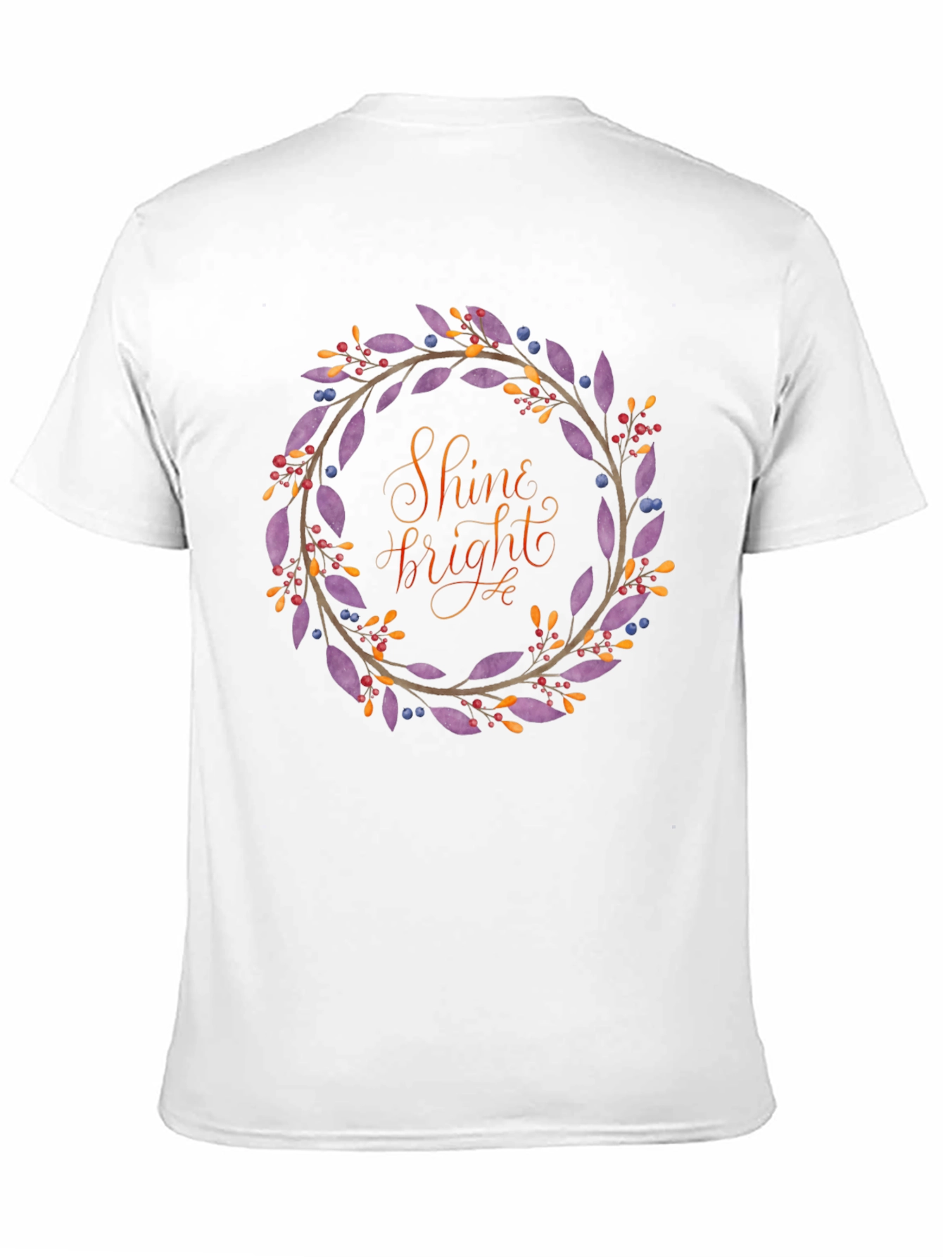 Shine Bright Floral Wreath Black T-Shirt