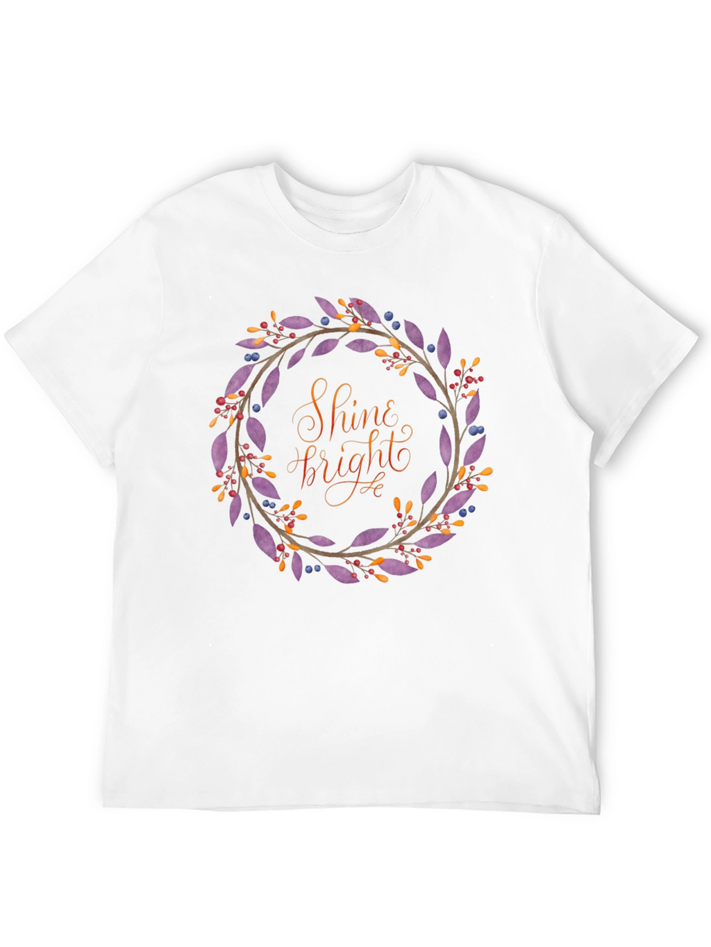 Shine Bright Floral Wreath Black T-Shirt