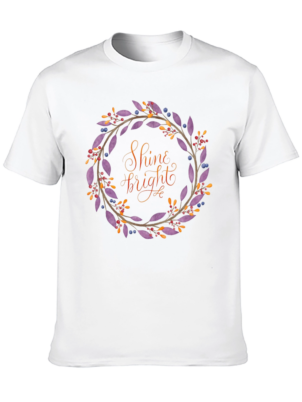 Shine Bright Floral Wreath Black T-Shirt