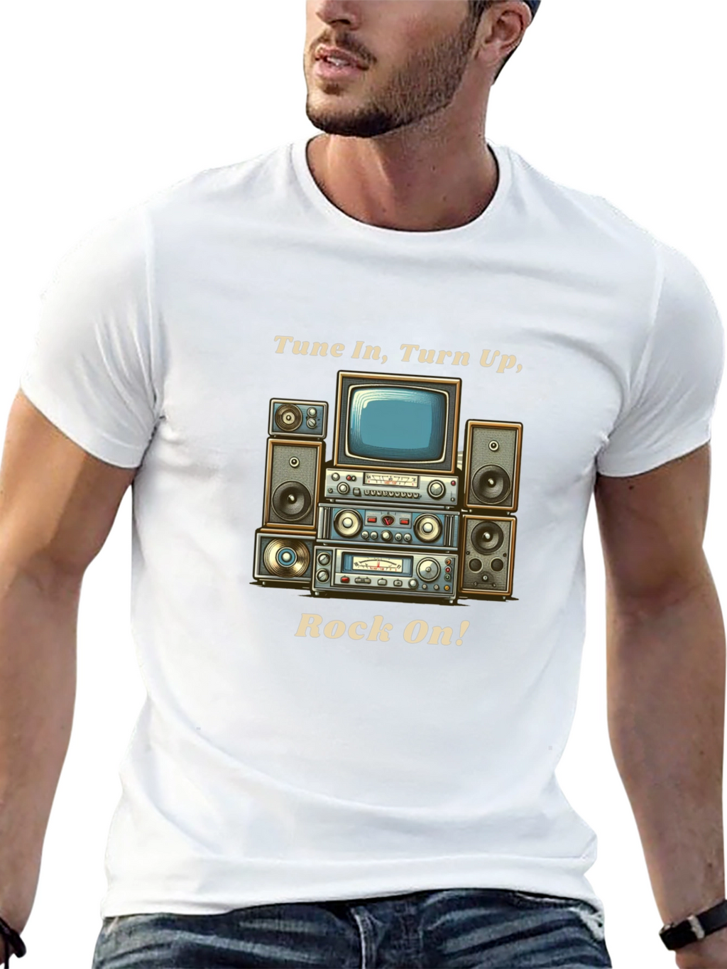Tune In Turn Up Rock On! Graphic T-Shirt