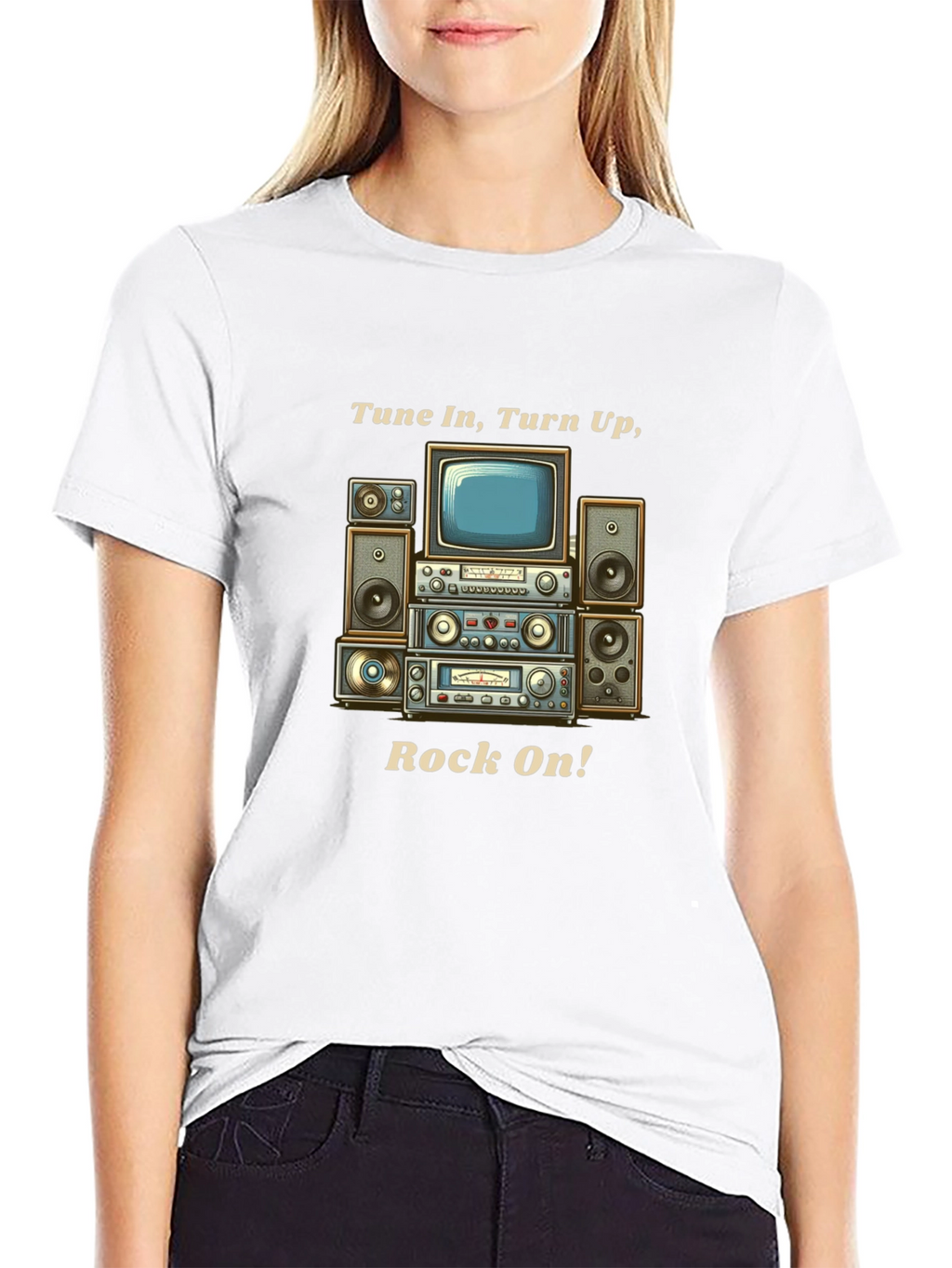 Tune In Turn Up Rock On! Graphic T-Shirt