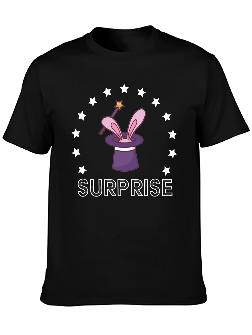 Magical Surprise T-Shirt: Rabbit in a Hat Design