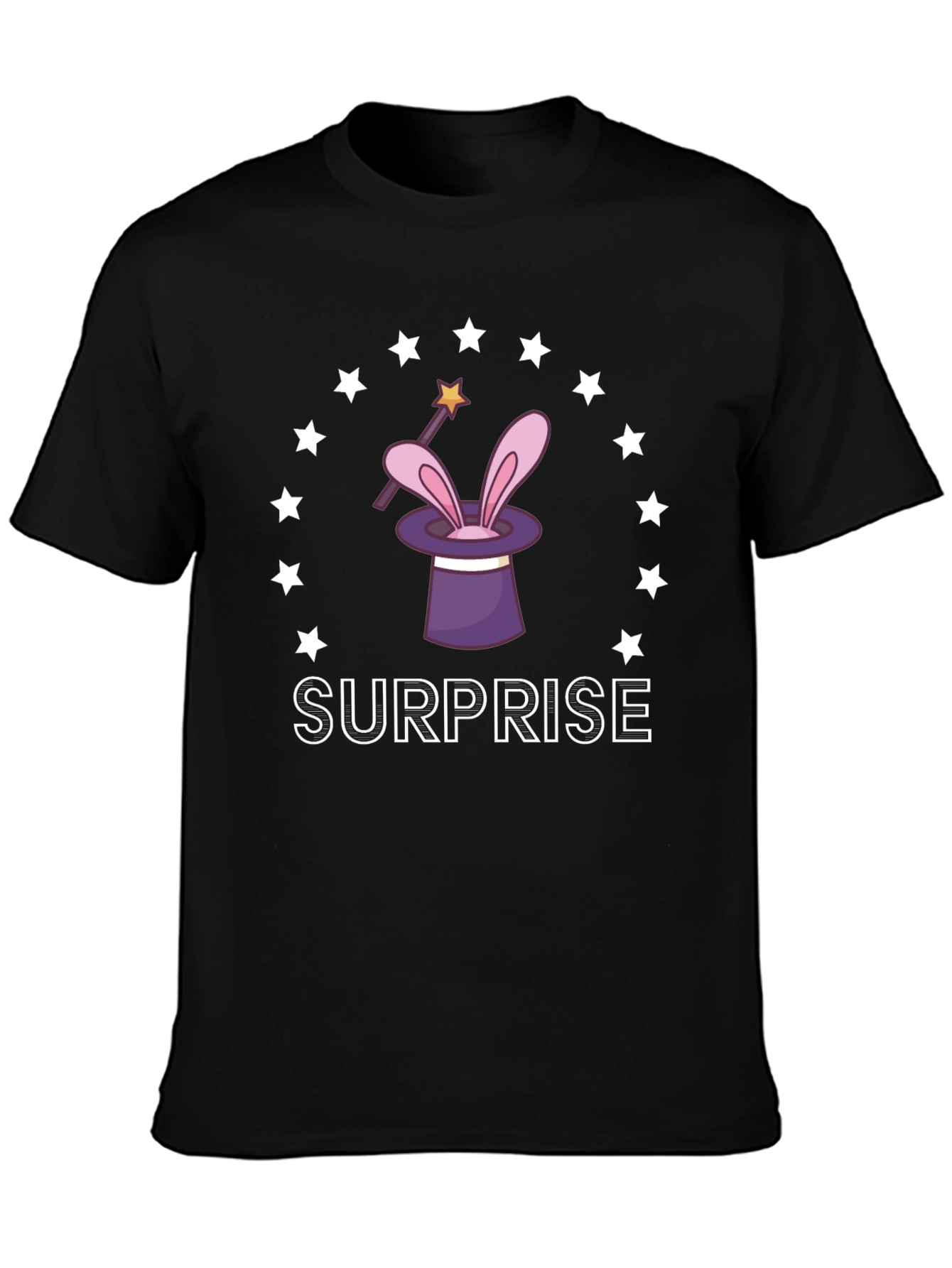 Magical Surprise T-Shirt: Rabbit in a Hat Design