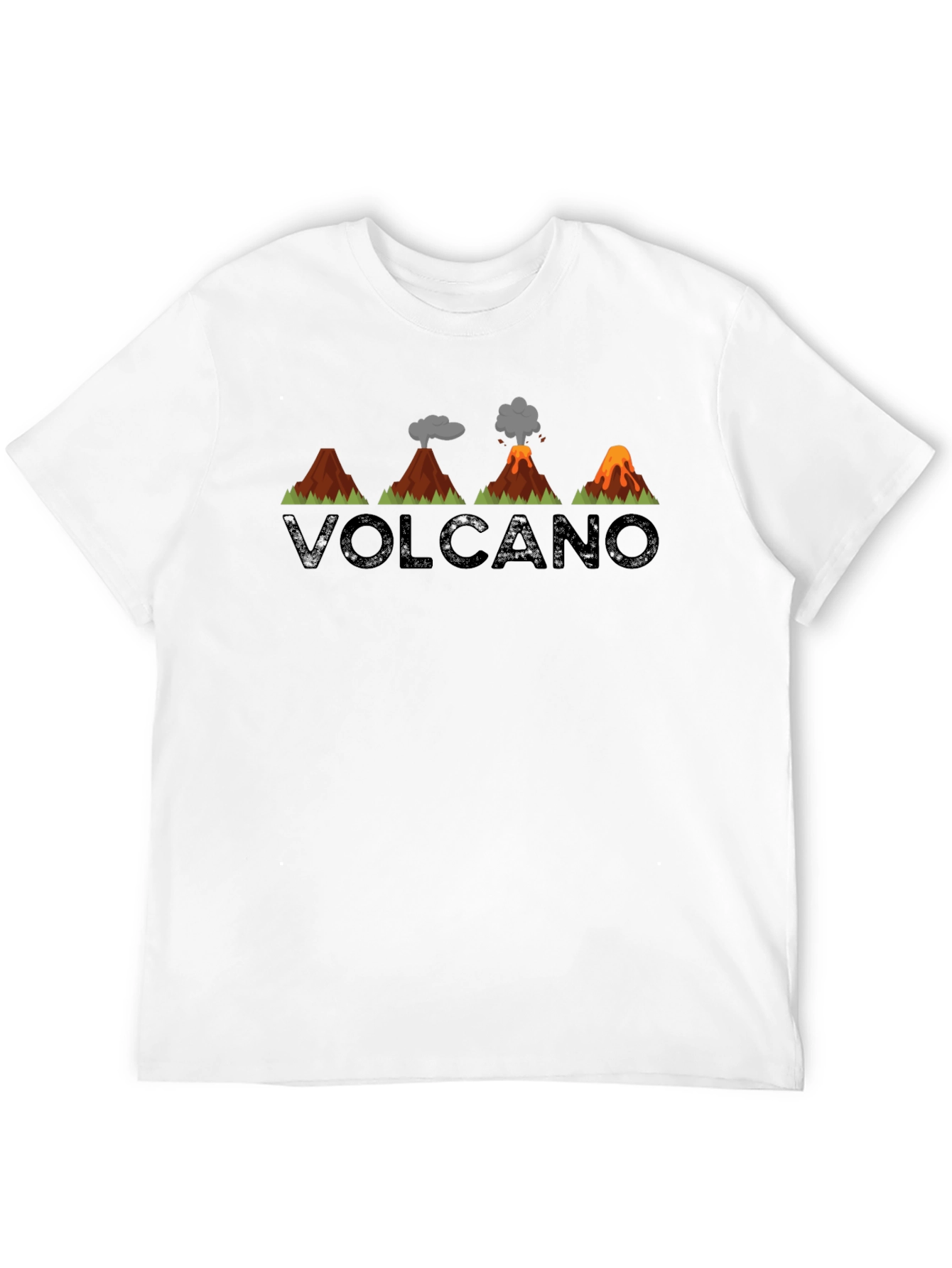 Volcano Evolution Graphic Print Mens Black T-Shirt