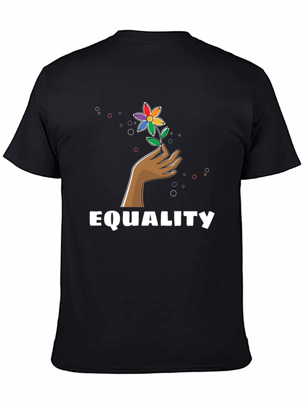 Equality Flower Graphic Tee - Unisex Black T-Shirt