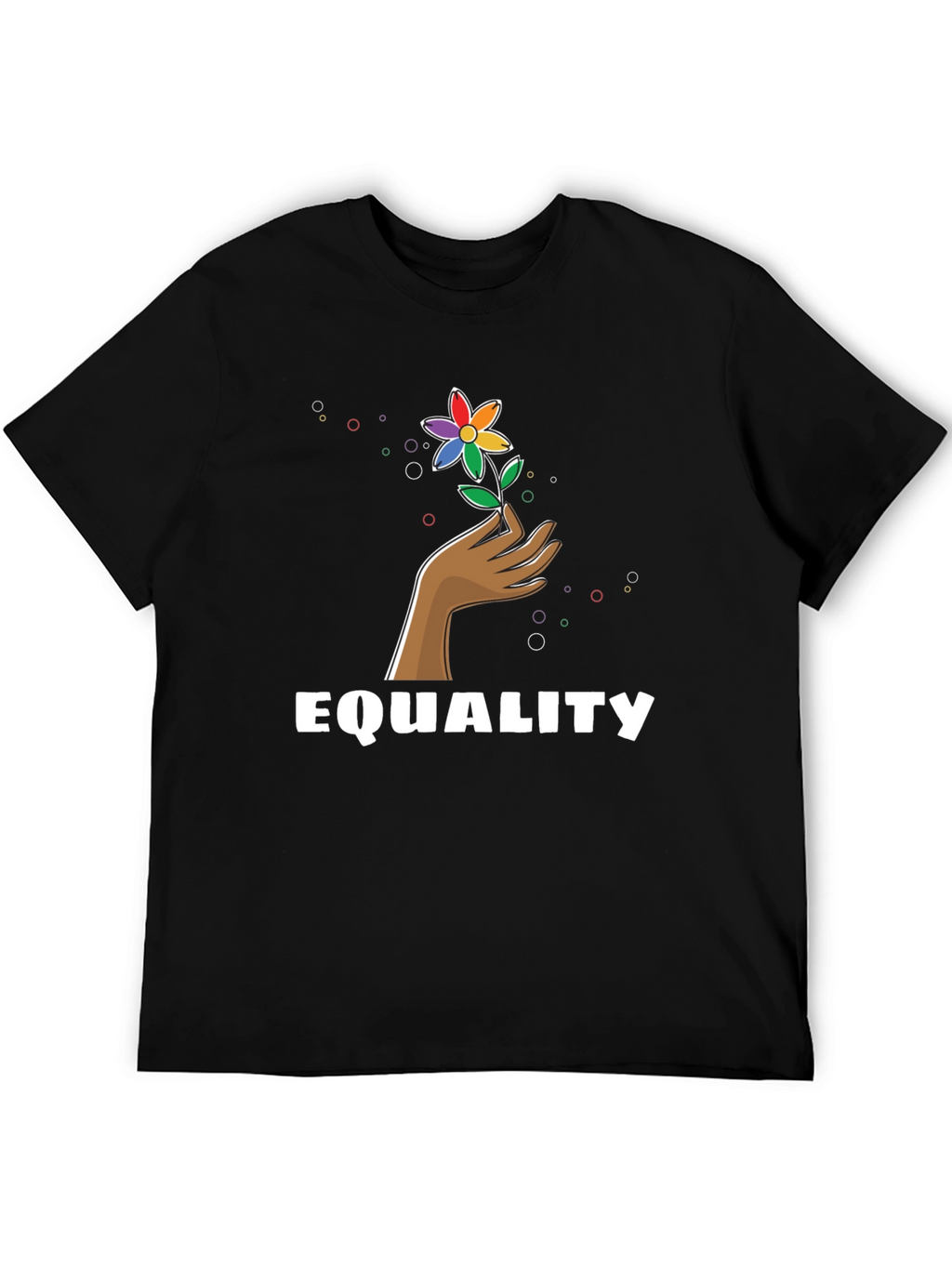 Equality Flower Graphic Tee - Unisex Black T-Shirt
