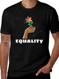 Equality Flower Graphic Tee - Unisex Black T-Shirt