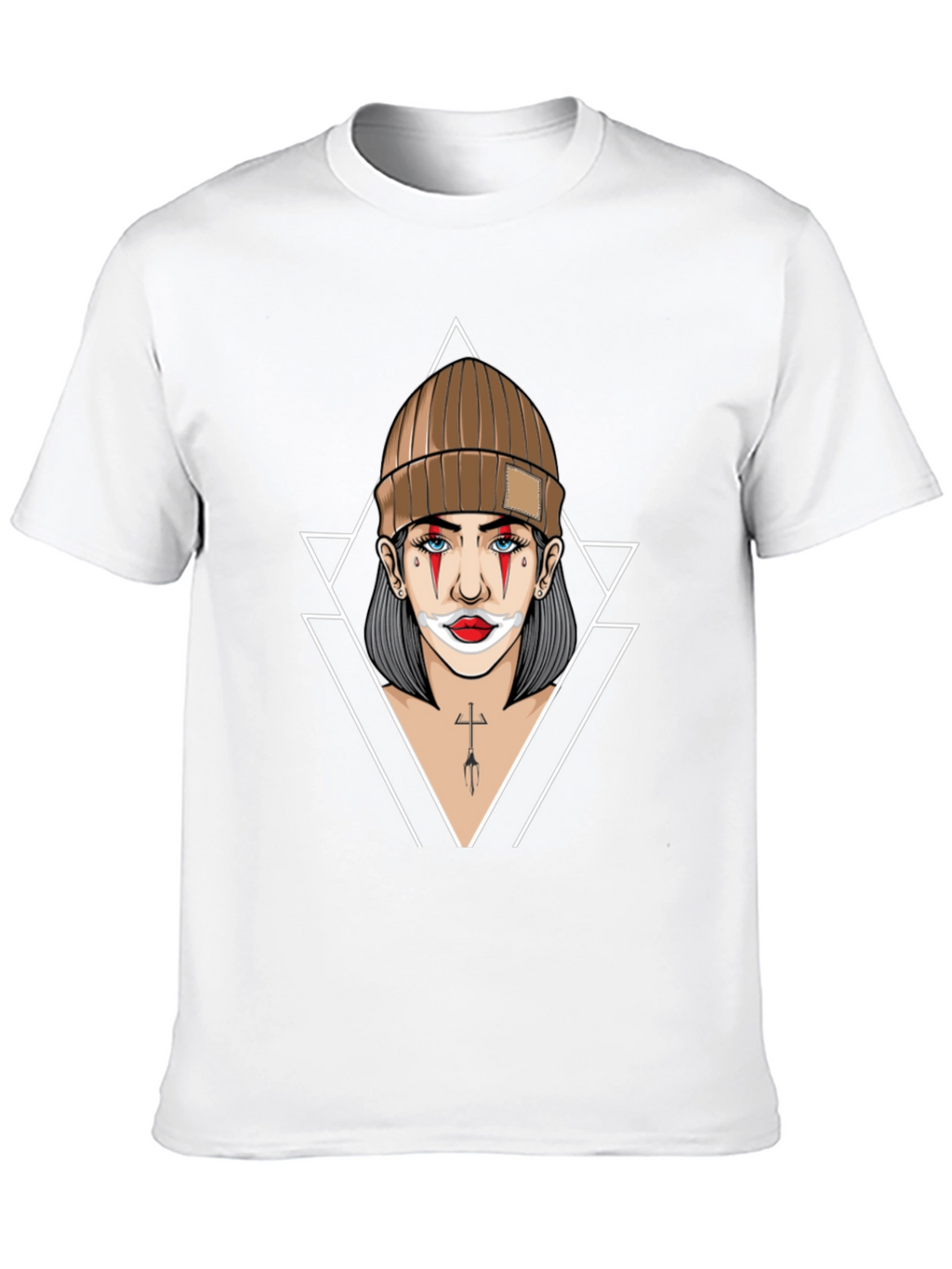 Clown Girl Graphic Print Black T-Shirt