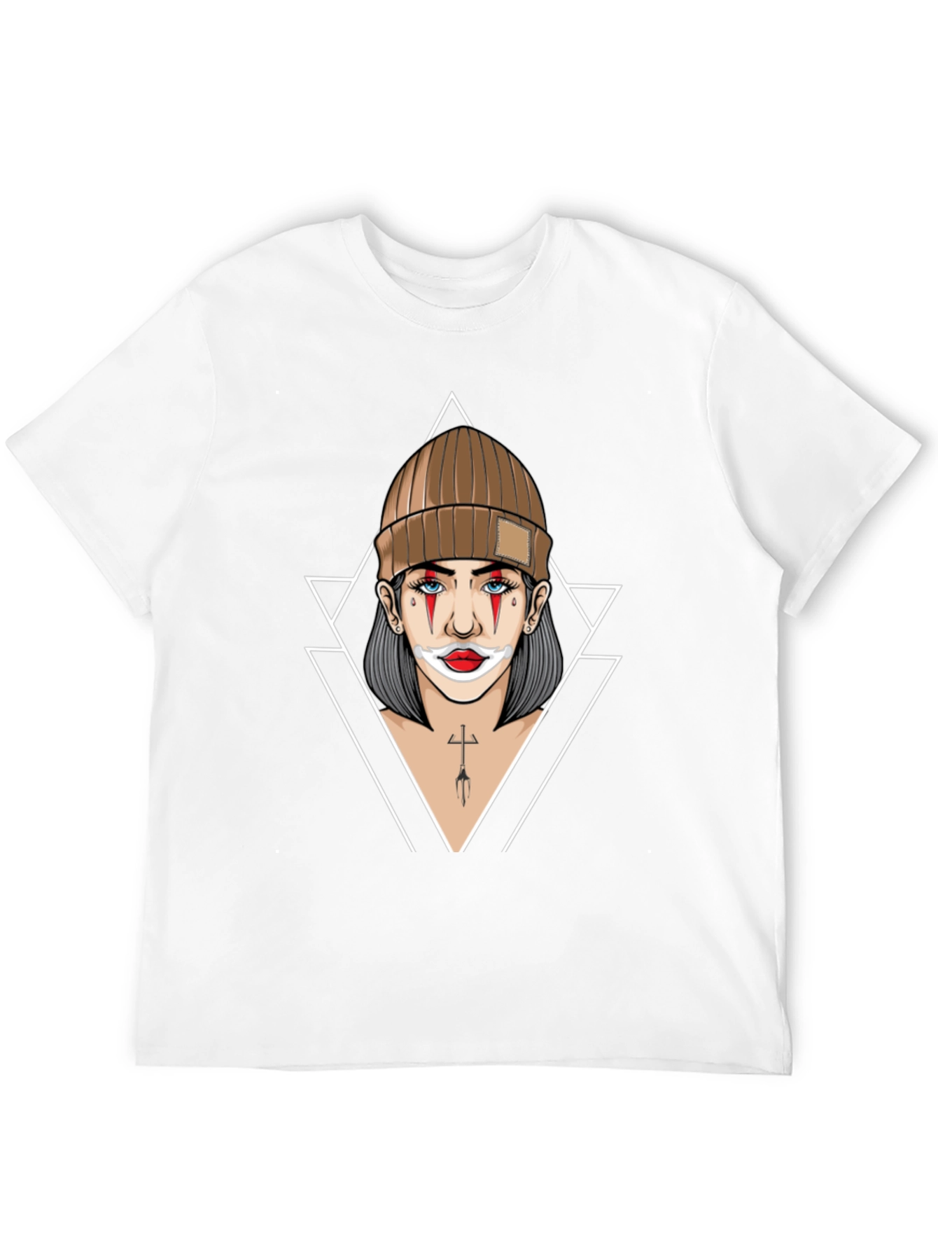 Clown Girl Graphic Print Black T-Shirt