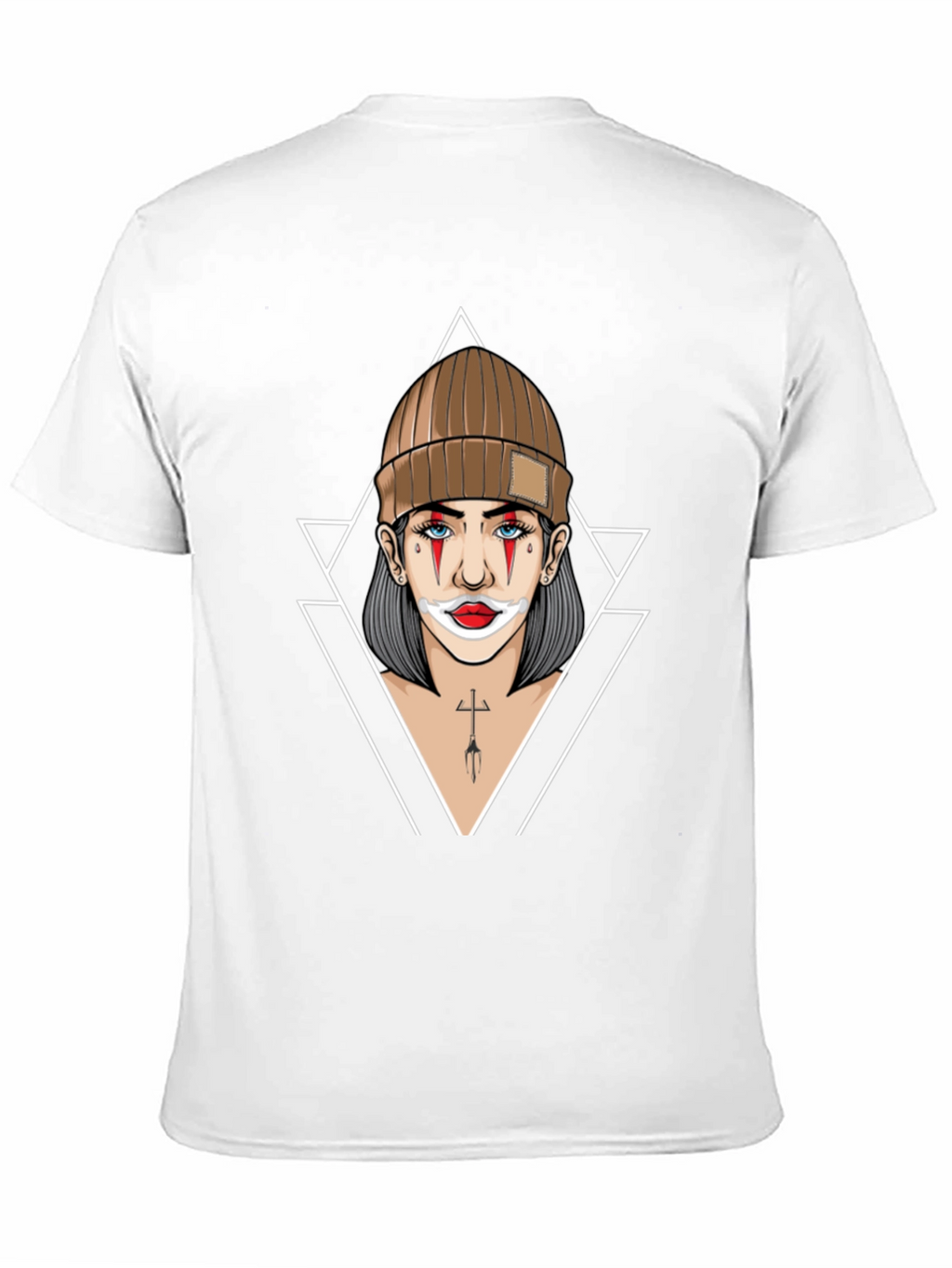 Clown Girl Graphic Print Black T-Shirt