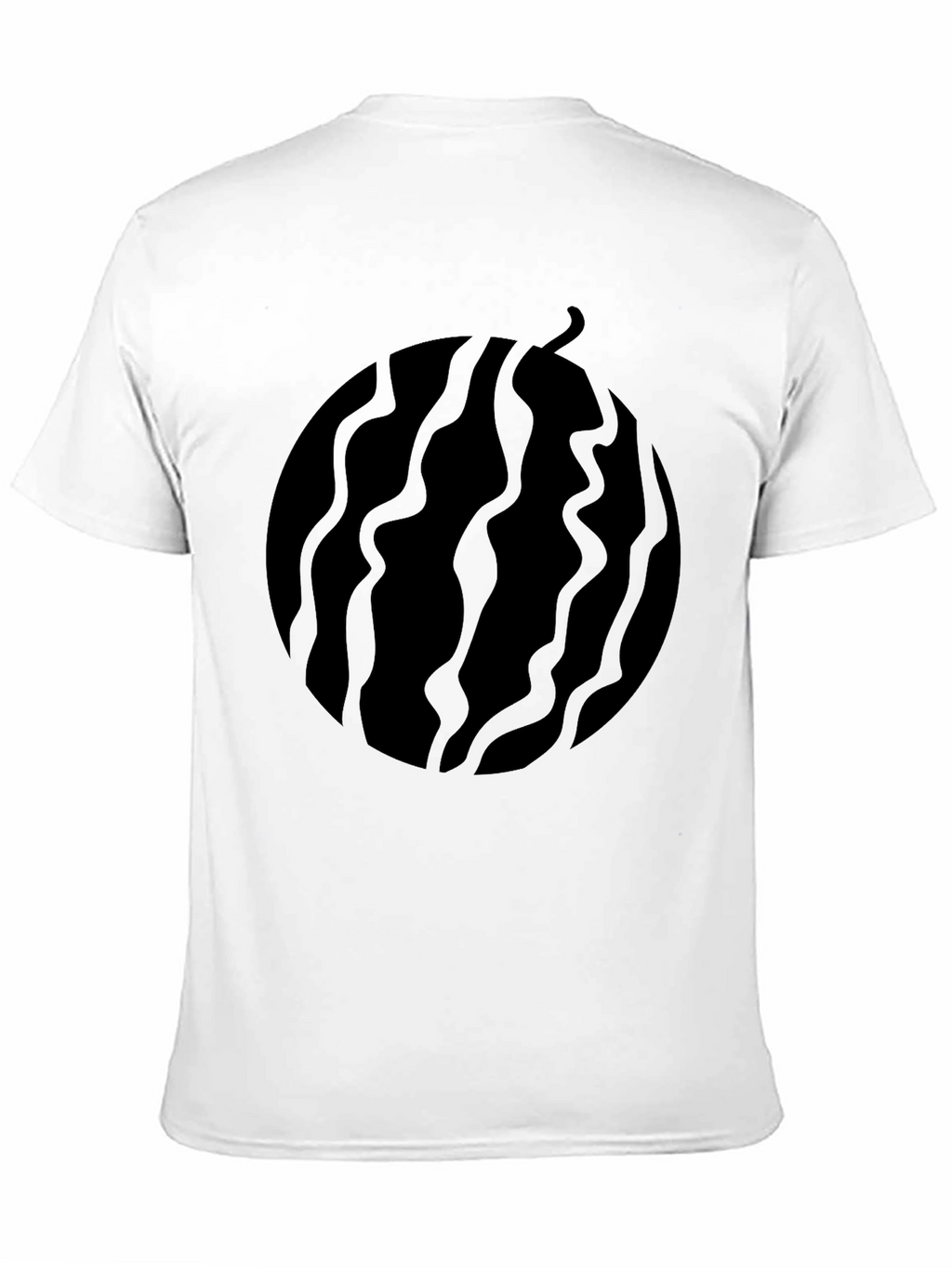 Black Graphic Tee - Abstract Fruit Design