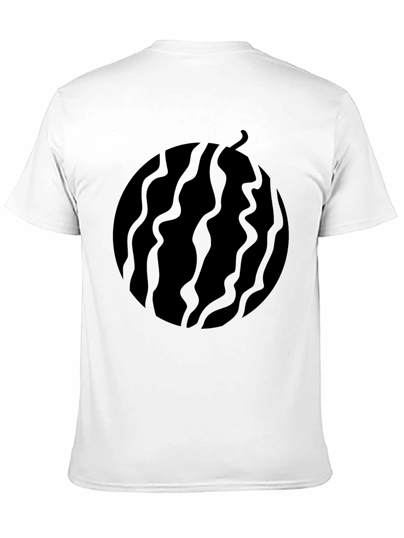 Black Graphic Tee - Abstract Fruit Design