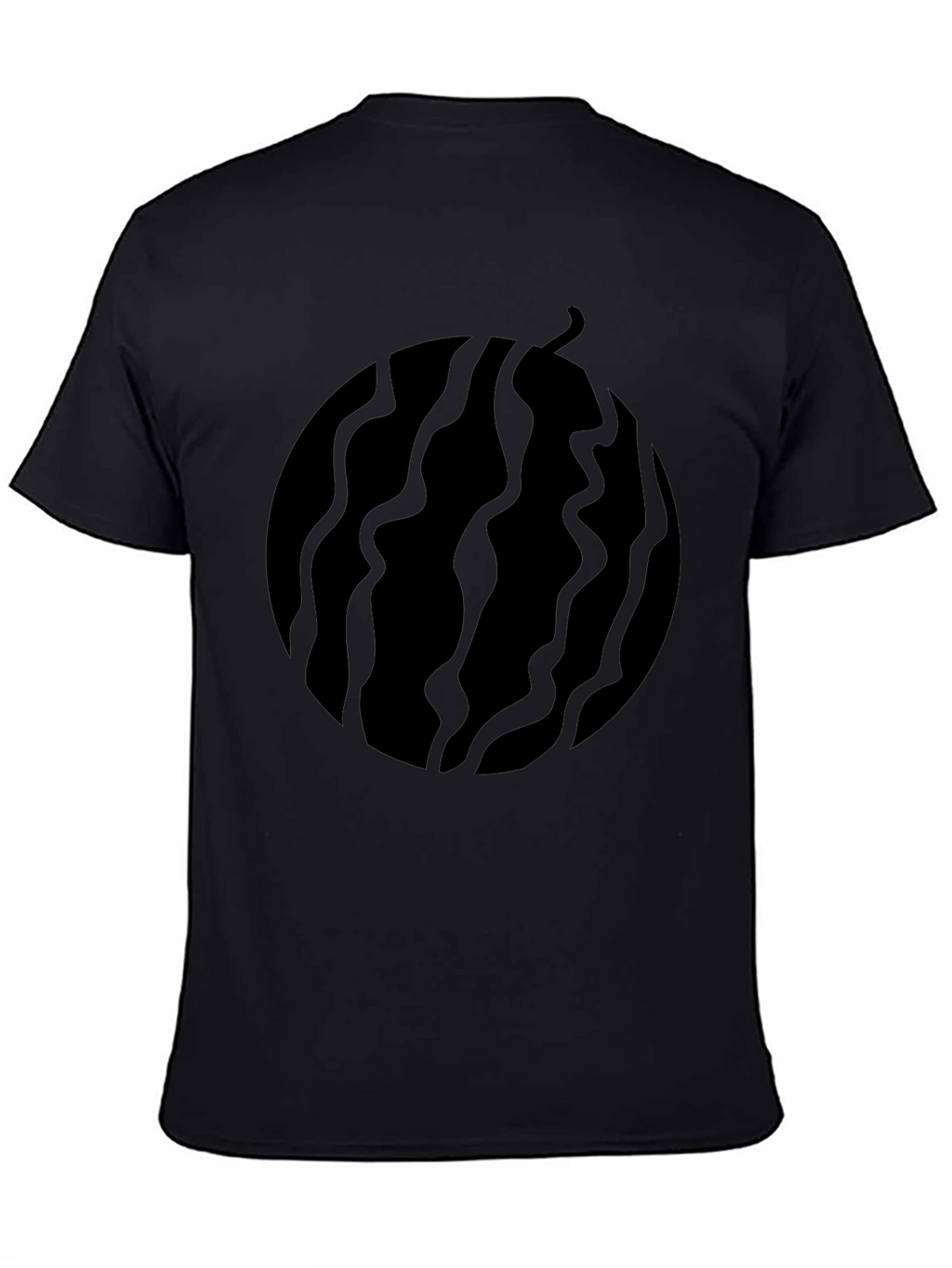 Black Graphic Tee - Abstract Fruit Design