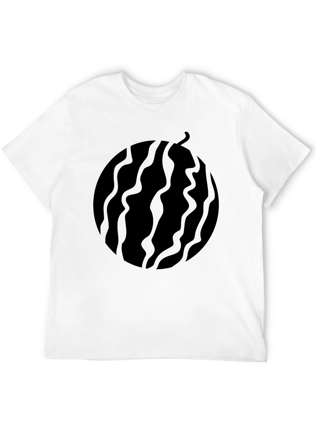 Black Graphic Tee - Abstract Fruit Design