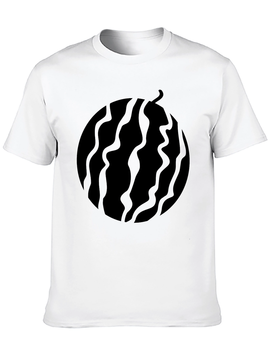 Black Graphic Tee - Abstract Fruit Design