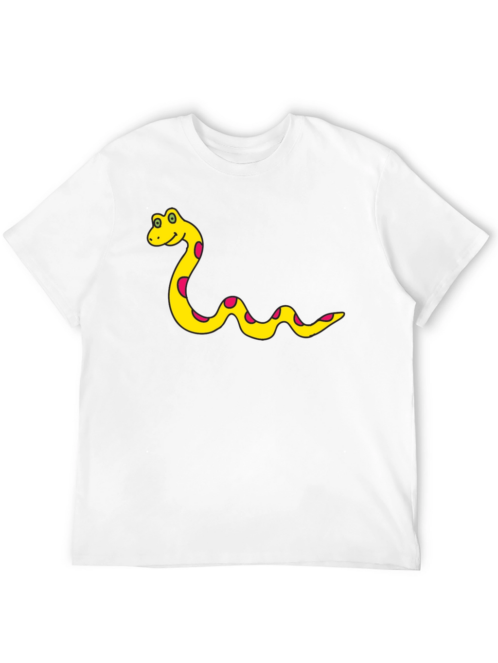 Cartoon Snake T-Shirt - Black Cotton Tee