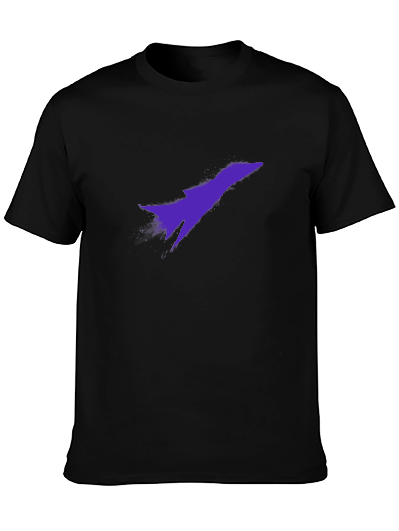 Black T-Shirt with Purple Jet Design