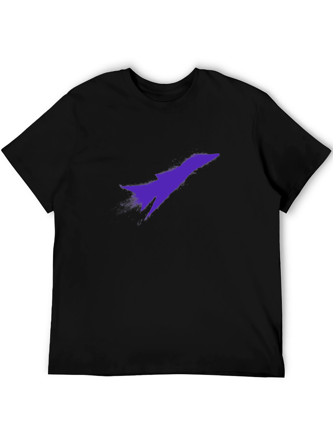 Black T-Shirt with Purple Jet Design